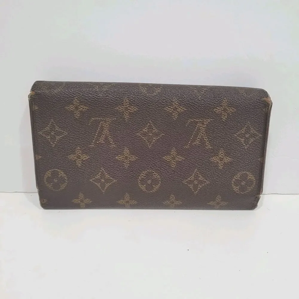 Louis‎ Vuitton Monogram Porte Tresor Long Wallet Trifold Envelope Brown Vintage